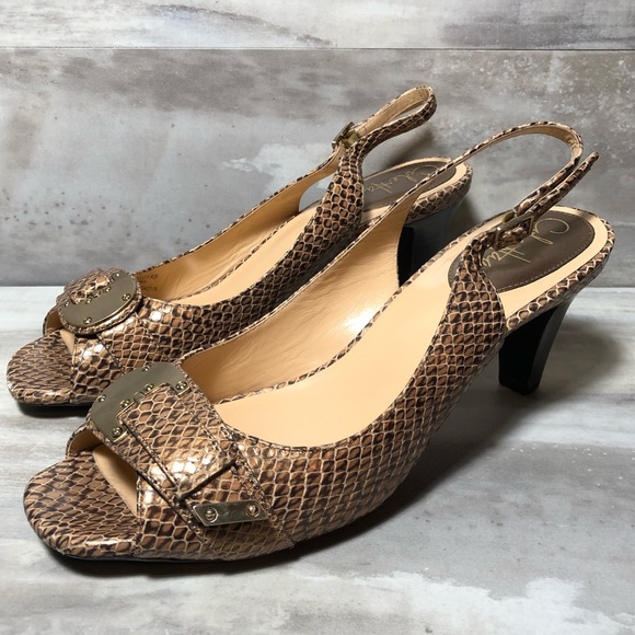 Cole Haan Shoes - Cole Haan Slingback Faux Snakeskin Heels